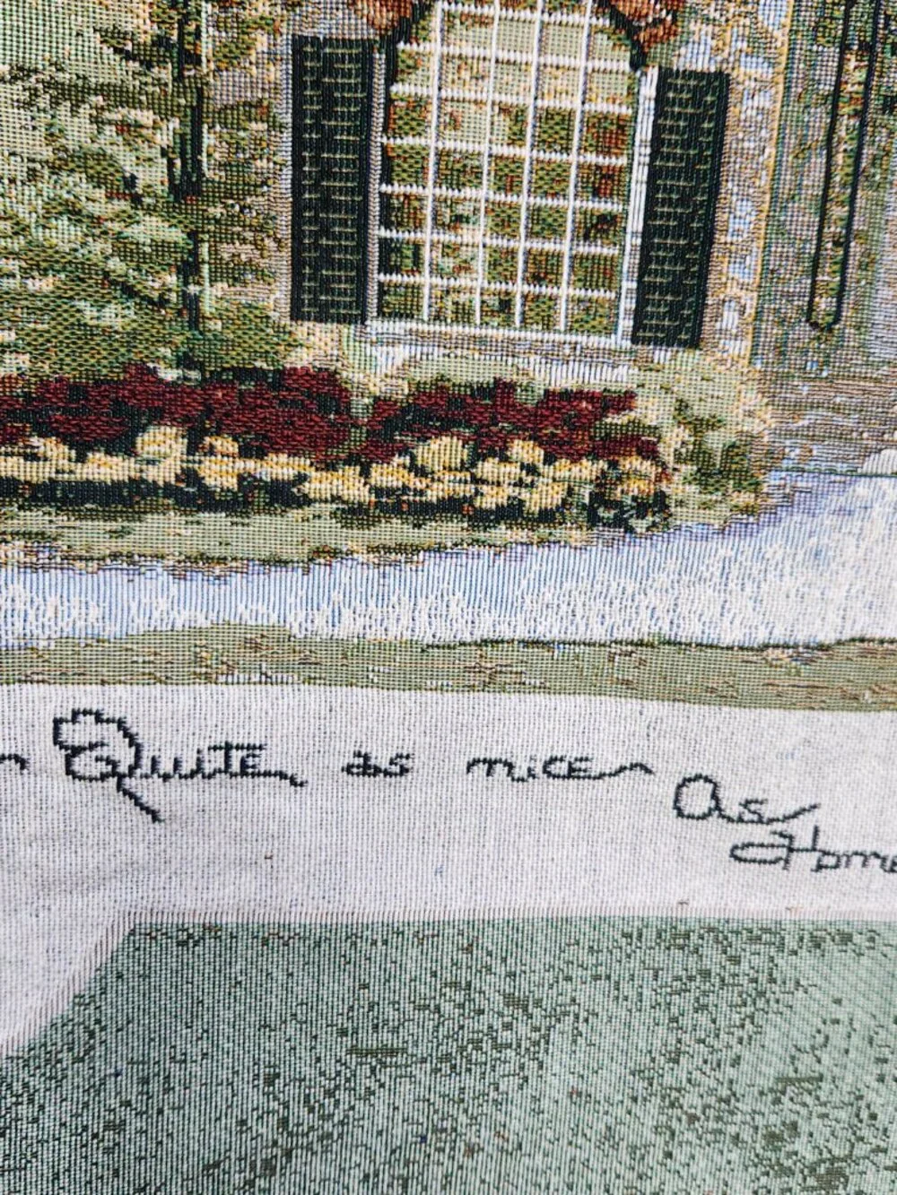 VTG Tapestry Wall Hanging Cottage Scene 1996 D. Morgan 28